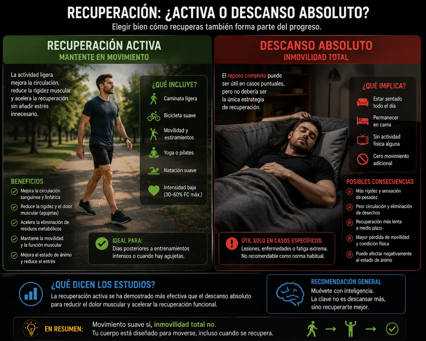 Recuperação ativa vs. descanso completo