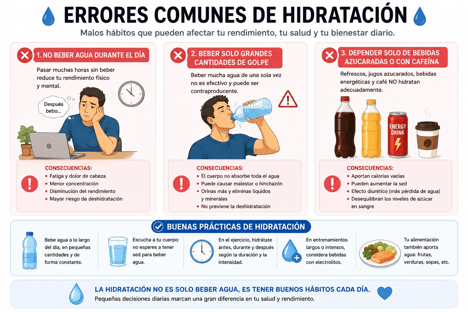 errores comunes de hidratación