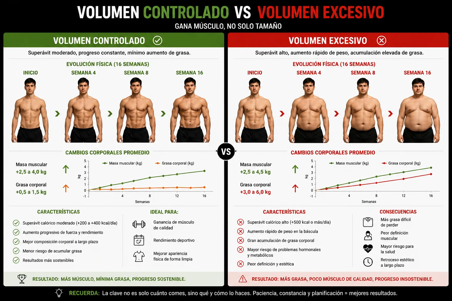 comparaison entre volume contrôlé et volume excessif