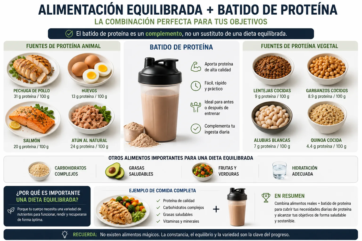 alimentation équilibrée avec un shake protéiné